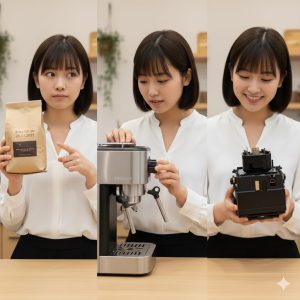\<img src="h3\_rumor\_truth.jpg" alt="デロンギのコーヒーメーカーが美味しくない原因を探るため、豆の鮮度や設定、清掃状況を確認している日本人女性"\>